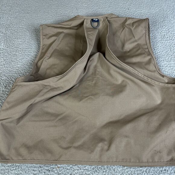 Vintage Columbia Sportswear Fly Fishing Vest Men Large Khaki Beige Tackle FM1010 - Picture 11 of 14